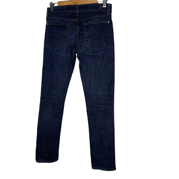 7 for all Mankind Roxanne Mid Rise Skinny Jeans Rinsed Indigo Wash Size 27 - Picture 5 of 7